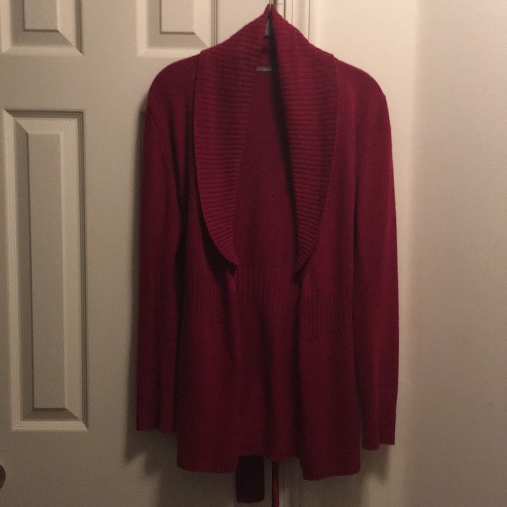 Jennifer Hope Cashmere Tunic Cardigan w/Tie Waist